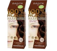 SANTE Naturkosmetik Colore per capelli vegetale Polvere Maron-Braun, Tonalità Sellata, Colori Lucidi, Copertura Grigio, Vegano, 100 g (Confezione da 2)