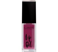 SANTE Naturkosmetik Lip Oil rosa, olio per labbra per labbra lucide e morbide, con olio di ricino e cera, 7 ml