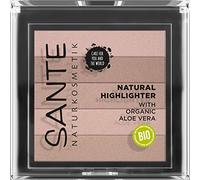 SANTE Naturkosmetik Natural Highlighter 01 Nude, bronzer, con pigmenti luccicanti che riflettono la luce per brillanti, bagliore naturale, con preziosi estratti biologici e olio di macadamia, vegano
