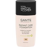 SANTE Naturkosmetik Radiant Care Foundation - 03 Neutral Linen - 30 ml - Fondotinta liquido con pigmenti riflettenti - con peptidi biologici - vegano e dermatologicamente testato