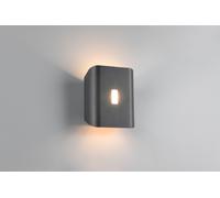 SANTERNO APPLIQUE DA ESTERNO LED 7,5W 850lm, 2300+3000+4000K BI-EMISSIONE FUSIONE DI ALLUMINIO ANTRACITE CON REGOLAZIONE TEMPERATURA DI COLORE DEL LED ED INTENSITA' IP54 H.20CM