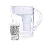 Santevia MINA - Caraffa filtrante alcalina per acqua minerale, sistema di filtrazione dell'acqua, filtro per cloro e piombo, caraffa per depuratore d'acqua, caraffa filtrante per l'acqua domestica,