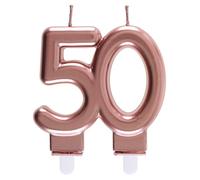 Santex - Candela per le età 50 anni, colore: Rosa oro