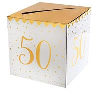 Santex mariage Salvadanaio in metallo Golden Modern 50 anni per adulti, 50 anni in su