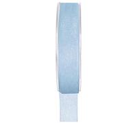 Santex, Nastro decorativo in organza, tinta unita, 100% poliestere, Azzurro, 15 mm