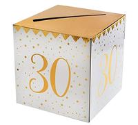 Santex Salvadanaio Età Metalliche 30 Anni, Oro, 20 x 20 x 20 cm, Compleanno 30 Anni, Adulti, Maschio