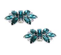 Santfe - Clip decorative in cristallo brillante per scarpe, ideali per scarpe da sposa o come accessori per borse e abiti verde Green