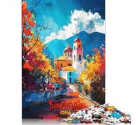 Santiago Art Poster puzzle 1500 pezzi per adulti, compiti di pensiero per adulti, puzzle insoliti per adulti e bambini, 1500 pezzi (85 x 57 cm)