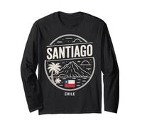 Santiago Cile Vulcano Palma Tramonto Design Maglia a Manica