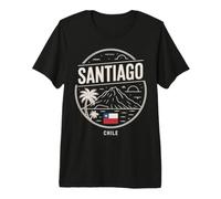 Santiago Cile Vulcano Palma Tramonto Design Maglietta Premium