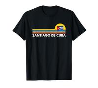 Santiago de Cuba Vintage Retro Souvenirs Flag Maglietta