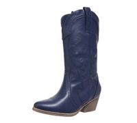 Santiags Donna Western Mi Mollet Stivaletti Donna Punta A Punta A Punta A Punta Stivali Da Cavaliere Tacco Quadrato Stivaletti Con Modello Stivale Ampia Scarpa Stampata Scarpe Grandi Dimensioni Boot