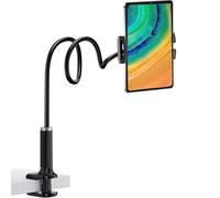 Santiaoniu Supporto per tablet a collo di cigno, supporto per tablet - braccio flessibile regolabile sul letto per iPad/cellulare/iPad Air, iPhone e altri dispositivi da 4,7-11 pollici (nero)