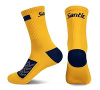 Santic Calzini da ciclismo da uomo e da donna, traspiranti, a compressione, sportivi, per corsa, per bici da corsa, unisex, Giallo-146, Taglia unica