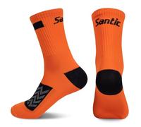 Santic Calzini da ciclismo da uomo e da donna, traspiranti, a compressione, sportivi, per corsa, per bici da corsa, unisex, arancione-146, Taglia unica
