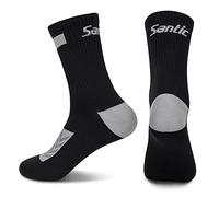 Santic Calzini da ciclismo da uomo e da donna, traspiranti, a compressione, sportivi, per corsa, per bici da corsa, unisex, Nero-146, Taglia unica