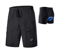 Santic Pantaloncini Ciclismo Uomo Pantaloncini Ciclista Imbottiti Pantaloncini Bicicletta con Removibile Mutande Ciclismo Uomo Dentro Nero EU L