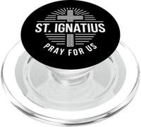 Sant'Ignazio prega per noi Cattolico Patrono Croce Sunburst PopSockets PopGrip per MagSafe