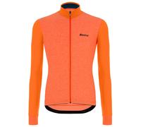 SANTINI Colore Puro Langarmtrikot, für Herren, Größe 2XL, Fahrradtrikot, arancione neon