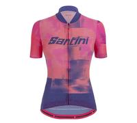 Maglia Santini Forza Indoor Training Full Zip Polartec manica corta arancione lilla donna - Corte Slim - S