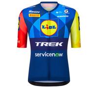 Santini Lidl Trek 2026 Short Sleeve Jersey Blu M Uomo Print
