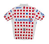Santini Tour De France Overall Leader Short Sleeve Jersey Bianco 11 Years Bambini White / Red Dots