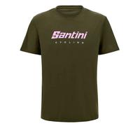 T-shirt Santini Brand manica corta verde scuro rosa - L