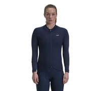 SANTINI Pure Ws - maglia ciclismo manica lunga - donna L Dark Blue woman Made In Italy,Lana Merino