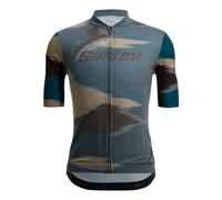 Santini Watt Indoor Short Sleeve Jersey Blu L Uomo