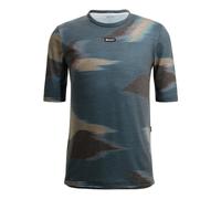 SANTINI Watt Indoor - maglia ciclismo - uomo L Dark Green//Brown/Beige man Made In Italy,Recycled Polyester,Polartec Delta