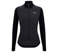 Santini - Women's Pure Block Colour Thermal Cycling Jersey - Maglietta da ciclismo L nero