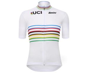 Santini - Women's UCI Official World Champion Master Jersey - Maglietta da ciclismo XL bianco