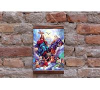 Santissima Trinità (antropomorfa) icona cattolica religione cristiana incorni...