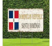Santo Domingo, cartello da cortile con paletti, 30,5 x 45,7 cm, resistente, per giardino, casa, cortile, feste, vacanze, Natale