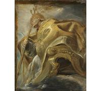 Santo dorato con corona poster papale tra nuvole Wall Art -...