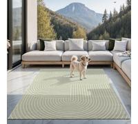 Santo Plus - Tappeto di alta qualità per esterno, adatto soggiorno, camera da letto e terrazza, resistente intemperie, durevole e facile pulizia, verde, 240x340 cm