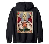 Santo Sacramento Adorazione Eucaristica Cattolico Agnello Altare Felpa con Cappuccio