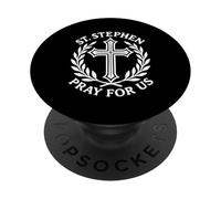 Santo Stefano prega per noi cattolico San martire PopSockets PopGrip Adesivo