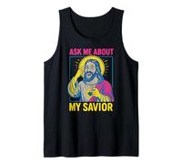 Santo Umorismo Chiedimi del Mio Salvatore Fun Mens Christian Faith Canotta