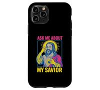 Santo Umorismo Chiedimi del mio Salvatore Fun Mens Christian Faith Custodia per iPhone 11 Pro