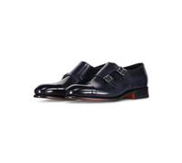 Santoni - Double Monkstrap in Pelle - - Shoes - Uomo - Blu - 45 1/2 EU