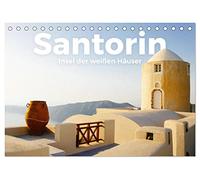 Santorin - Insel der weißen Häuser (Tischkalender 2026 DIN A5 quer), CALVENDO Monatskalender: Entdecken Sie die einzigartigen weißen Häuser von Santorin.