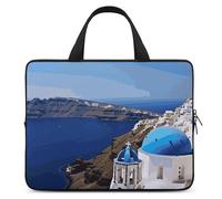 Santorini - Custodia protettiva per computer portatile da 10 pollici, motivo isola greca, vista mare, custodia protettiva per computer portatile o tablet