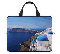 Santorini - Custodia protettiva per computer portatile da 13 pollici, motivo: isola greca, vista mare, custodia protettiva per computer portatile o tablet