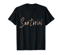 Santorini Grecia Design Elegante Vintage Maglietta