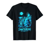 Santorini Grecia Graffiti Landmark Art Maglietta