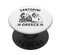 Santorini Grecia Isola Vintage Viaggi Arte Mediterraneo PopSockets PopGrip Adesivo
