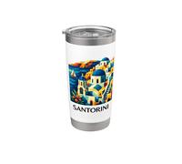 Santorini Greece souvenir Santorini Grecia Bicchiere termico in acciaio inox doppia parete
