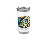 Santorini Greece souvenir Santorini Grecia Bicchiere termico in acciaio inox doppia parete