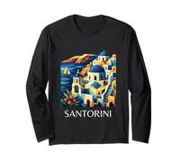Santorini Greece Souvenir Santorini Grecia Maglia a Manica